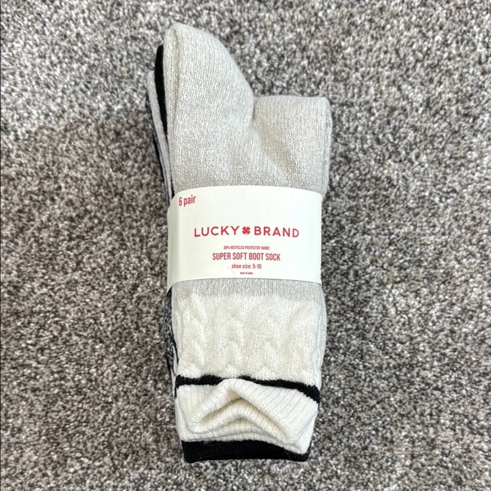 Lucky Brand Sock 6 Pair Pack ~ Women's Shoe Size 5-10